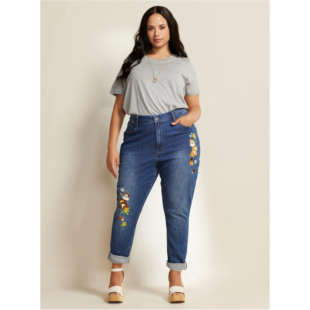 Her Universe Disney Exclusive Chip 'N Dale Mom Jeans Blue Plus 22